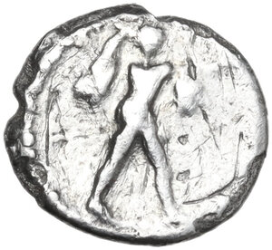 obverse: Lucania, Poseidonia-Paestum. AR Obol, 410-350 BC