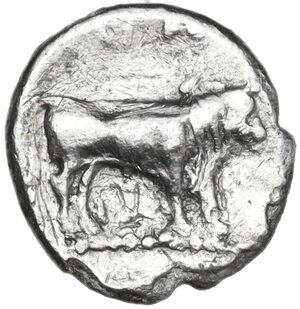 reverse: Lucania, Poseidonia-Paestum. AR Obol, 410-350 BC