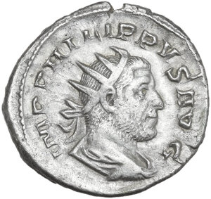 obv: Philip II (247-249).. AR Antoninianus, Rome mint, 248 AD
