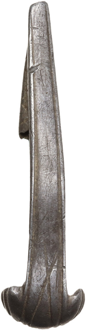obverse: CELTIC SILVER LA TENE FIBULA  La Tène culture, second half of the 1st century BC.  Silver fibula 