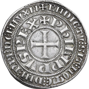 obverse: France.  Philip IV (1268-1314), called the Fair.. AR Gros Tournois à l O rond n.d. (until 1290)