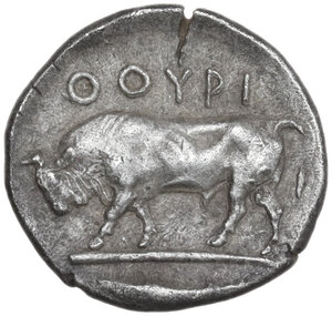 reverse: Southern Lucania, Thurium. AR Triobol, c. 443-400 BC
