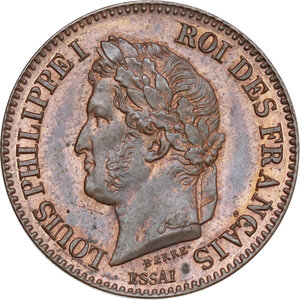 obverse: France.  Louis Philippe (1830-1848).. 2 centimes 1842 PATTERN