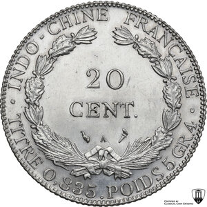 reverse: French Indochina.  Third republic (1870-1940).. 20 centimes 1902 A, Paris mint