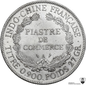 reverse: French Indochina.  Third republic (1870-1940).. Piastre 1909 A, Paris mint