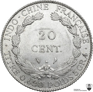 reverse: French Indochina.  Third republic (1870-1940).. 20 centimes 1930 A, Paris mint