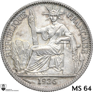 obverse: French Indochina.  Third republic (1870-1940).. 50 centimes 1936