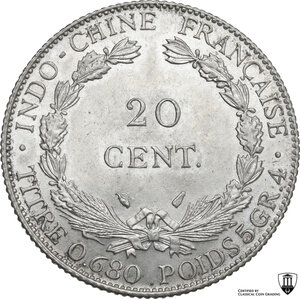 reverse: French Indochina.  Third republic (1870-1940).. 20 centimes 1937 A, Paris mint