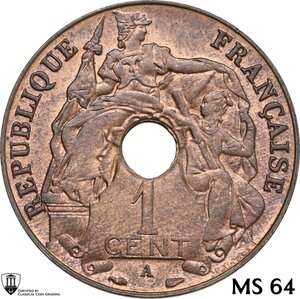 obverse: French Indochina.  Third republic (1870-1940).. Cent 1939