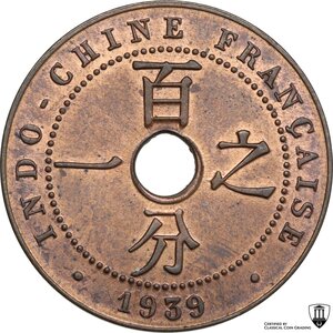 reverse: French Indochina.  Third republic (1870-1940).. Cent 1939