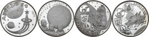 obverse: Fujairah. Set of four (4) coins AH 1379 (1970) commemorating the Apollo Moon Landing Program: 10 riyals 