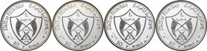 reverse: Fujairah. Set of four (4) coins AH 1379 (1970) commemorating the Apollo Moon Landing Program: 10 riyals 