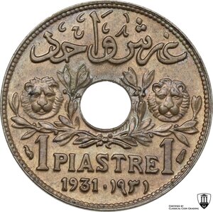 reverse: Lebanon.  Lebanese Republic (1926-1945). Piastre 1931