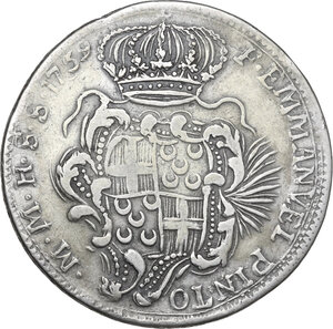 obverse: Malta.  Fra Emmanuel Pinto (1741-1773).. 15 tarì 1759