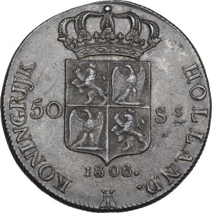 reverse: Netherlands.  Louis Napoleon (1806-1810). 50 stuiver 1808, Utrecht mint