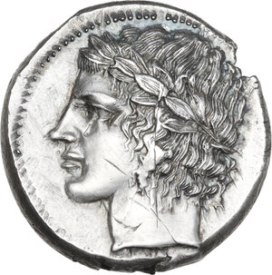 obverse: Leontini. AR Tetradrachm, c. 430-425 BC. From a reverse die signed by the 