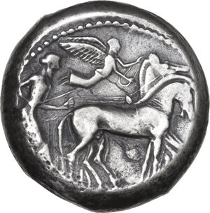 obverse: Syracuse.  Hieron I (478-466 BC).. AR Tetradrachm, c.  475-470 BC