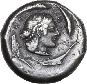 reverse: Syracuse.  Hieron I (478-466 BC).. AR Tetradrachm, c.  475-470 BC