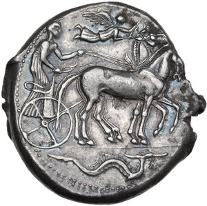 obverse: Syracuse.  Second Democracy (466-405 BC).. AR Tetradrachm, c. 450 BC