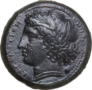 obverse: Syracuse.  Agathokles  (317-289 BC).. AE Hemilitron, c. 317-310 BC