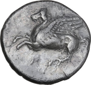 obverse: Corinthia, Corinth. AR Drachm, c. 330 BC
