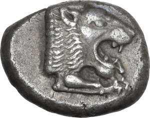 obverse: Caria, Knidos. AR Drachm, c. 500-490 BC