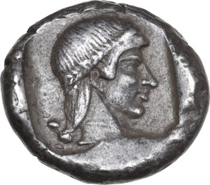 reverse: Caria, Knidos. AR Drachm, c. 465-449 BC