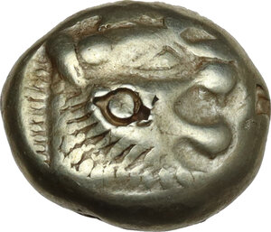 obverse: Kings of Lydia.  Temp. Alyattes – Kroisos.. EL Trite – Third Stater. Lydo-Milesian standard. Sardes mint, c. 620/10-550/39 BC