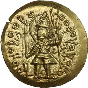 obverse: Kushano-Sasanians, temp. Ardaxšīr (Ardashir) - Pērōz (Fīrūz) I. AV Dinar, in the name of Vasudeva I, uncertain Baktrian mint (230-270 AD)