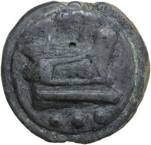 reverse: Janus/prow to right libral series.. AE Cast Quadrans, c. 225-217 BC