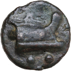 reverse: Janus/prow to right libral series.. AE Cast Sextans, 225-217 BC