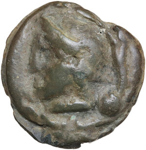 obverse: Janus/prow to right libral series.. AE Cast Uncia, c. 225-217 BC