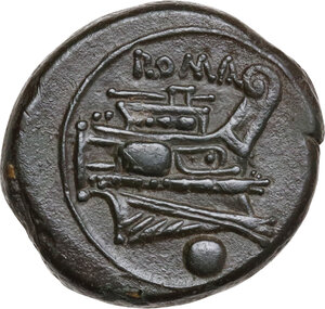 reverse: Anonymous post-semilibral series.. AE Uncia, c. 215-212 BC