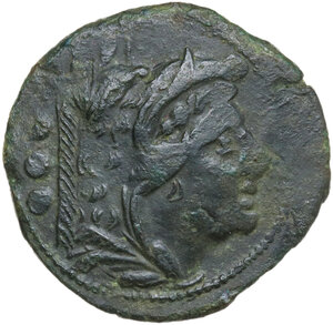 obverse: Corn-ear (first) series.. AE Quadrans. Sicily, c. 214-212 BC