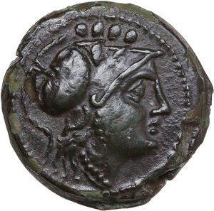 obverse: Anonymous sextantal series.. AE Triens, after 211 BC