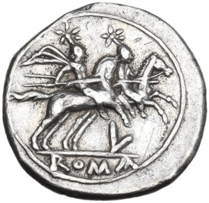 reverse: L series. AR Quinarius. Luceria mint, 214-212 BC