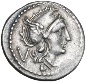 obverse: L series.. AR Quinarius. Luceria mint, c. 214 BC