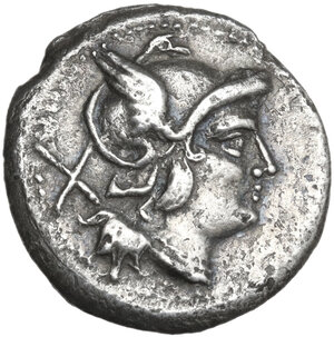 obverse: C series.  AR Denarius, uncertain Spanish mint (Tarraco?), 214 BC