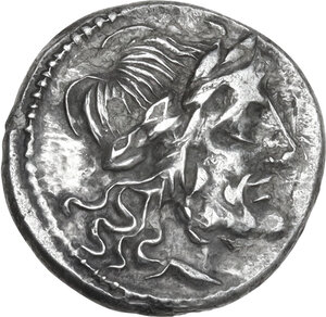 obverse: Anonymous. AR Victoriatus, uncertain mint (Roma?), 203-202 BC