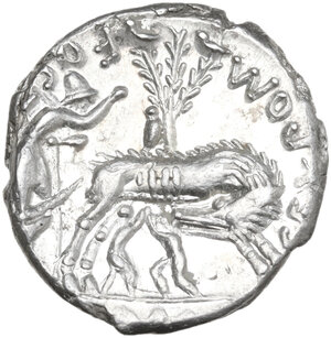 reverse: Sex. Pompeius Fostlus. Denarius, 137 BC