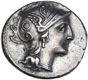 obverse: C. Claudius Pulcher. AR Denarius, 110 or 109 BC