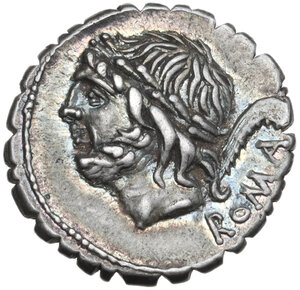 obverse: L. Memmius Galeria. AR Denarius serratus, 106 BC