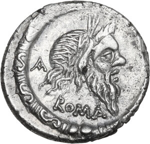 obverse: D. Junius Silanus L.f.. AR Denarius, 91 BC