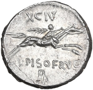 reverse: L. Calpurnius Piso Frugi.. AR Denarius, 90 BC