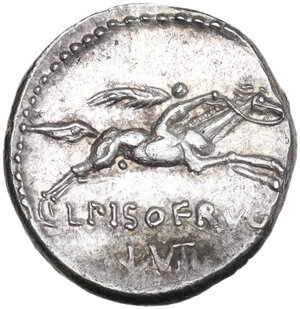 reverse: L. Calpurnius Piso Frugi.. AR Denarius, 90 BC