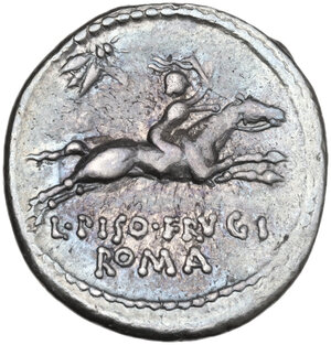 reverse: L. Calpurnius Piso Frugi.. AR Denarius, 90 BC