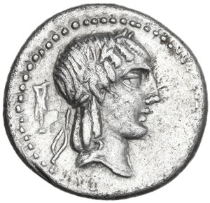 obverse: L. Calpurnius Piso Frugi. AR Quinarius, 90 BC