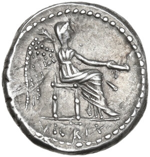 reverse: M. Cato. AR Quinarius, 89 BC