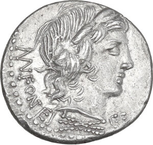 obverse: Mn. Fonteius C.f.. AR Denarius, 85 BC