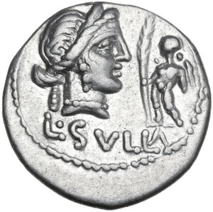 obverse: L. Sulla. AR Denarius, mint moving with Sulla, 84-83 BC